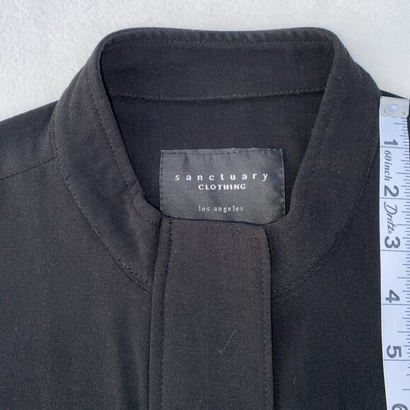 Sanctuary Women’s Vest SZ XS Zipper & Buttons Black 4 Front Pockets Drawstring - Picture 11 of 12